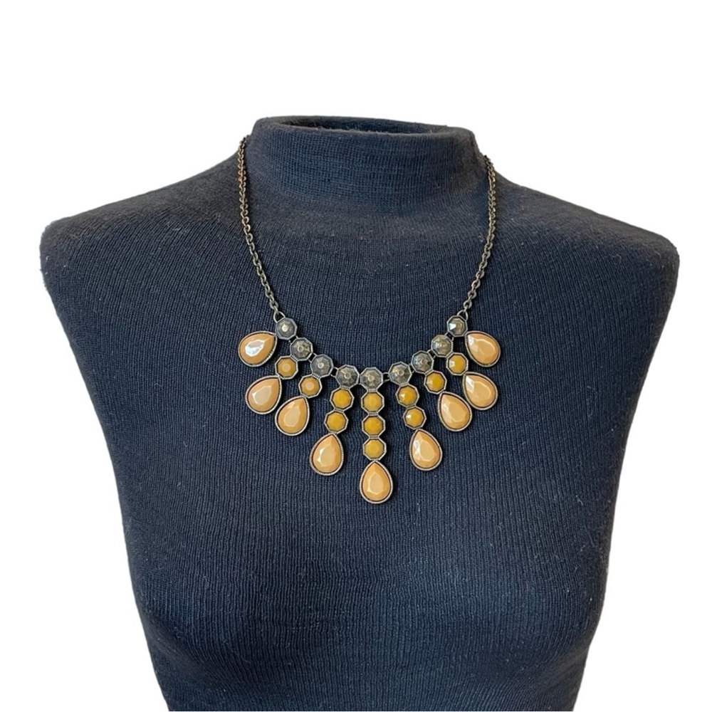 Mustard Yellow Statement Piece Bib Necklace